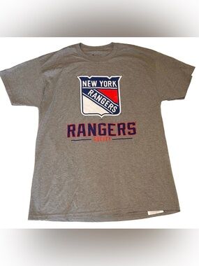 Champion New York Rangers T-Shirt Men’s Large Gray Short Sleeve Crew Neck NHL